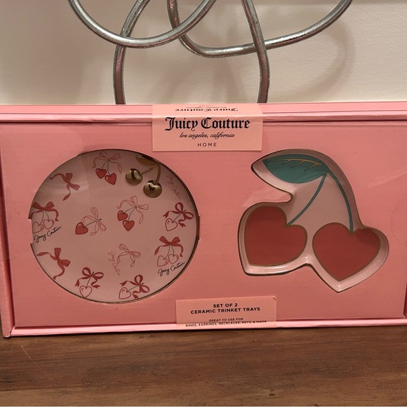 Juicy Couture Ceramic Trinket Tray Set with Cherry Design - Picture 5 of 6